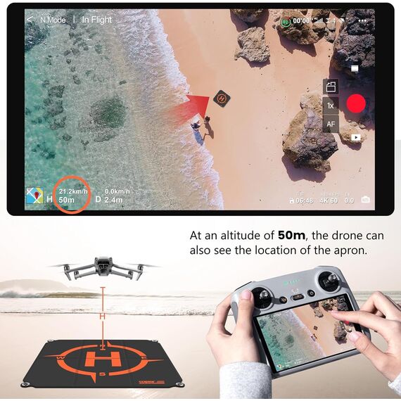 STARTRC Drohnen Landeplatz,Universal schnell faltbar Landeplattform für DJI Neo 2/Mini 5 Pro/Mini 4K/Mini 4 Pro/3/Avata 360/2/Air 3S FPV Drohne(22-inch/55cm)