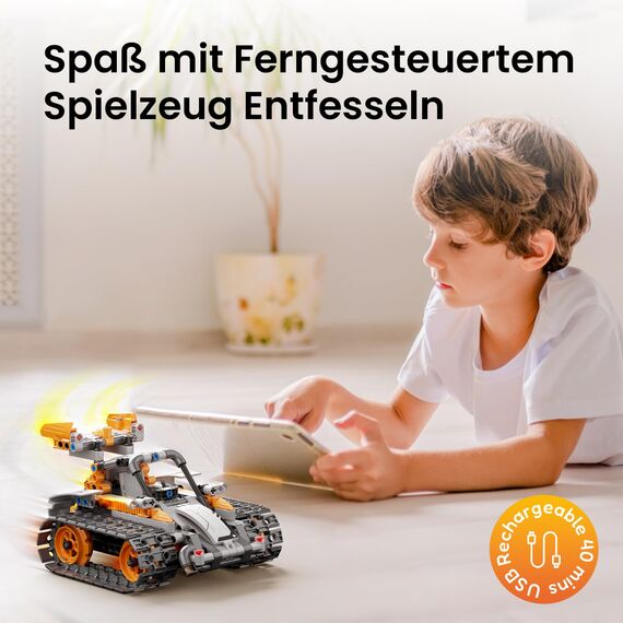 Sillbird Roboter Baukasten für Kinder ab 8 Jahren, 5-in-1 programmierbares Robotik Set mit App & Fernbedienung, Mint Technik Spielzeug mit 488 Teilen, Geschenk für Jungen