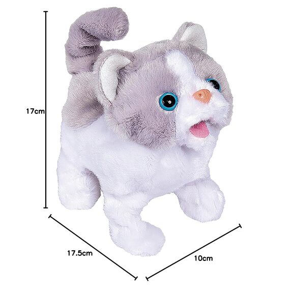 Simba 105893453 - Chichi Love Little Cat, läuft und wackelt mit dem Schwanz, Plüschkatze, mit Funktion, mit Sound, für Kinder ab 5 Jahren geeignet, 15 cm