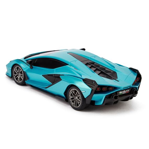 CMJ RC CARS 1:24 Maßstab Offiziell Lizenzierte RC Lamborghini Sián FKP 37, Blaues Lambo Sport Rennspielzeugauto Modellfahrzeug für Jungen Mädchen und Erwachsene Geschenk