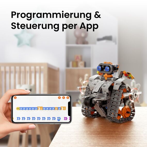 Sillbird Roboter Baukasten für Kinder ab 8 Jahren, 5-in-1 programmierbares Robotik Set mit App & Fernbedienung, Mint Technik Spielzeug mit 488 Teilen, Geschenk für Jungen