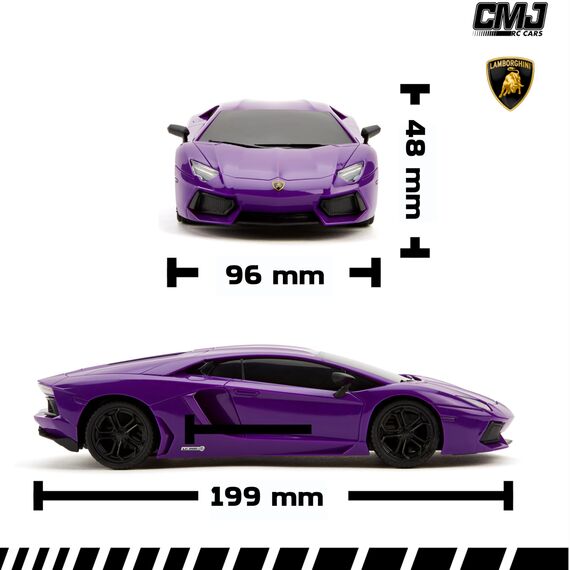 CMJ RC CARS Lamborghini LP700-4 ferngesteuertes ferngesteuertes Auto, offizielles Lizenzprodukt, Maßstab 1:24, Arbeitsscheinwerfer, 2,4 GHz, tolles Kinderspielzeug, Auto (lila)