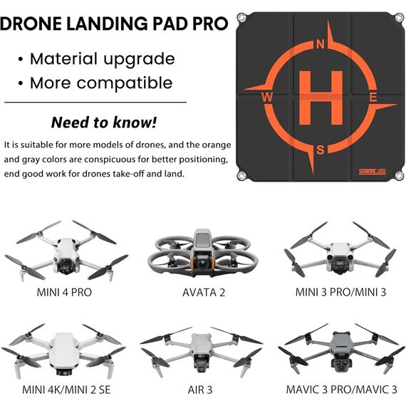 STARTRC Drohnen Landeplatz,Universal schnell faltbar Landeplattform für DJI Neo 2/Mini 5 Pro/Mini 4K/Mini 4 Pro/3/Avata 360/2/Air 3S FPV Drohne(22-inch/55cm)