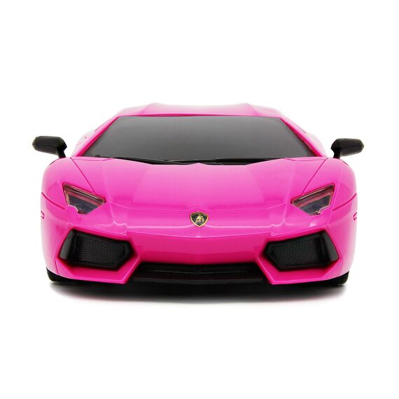 CMJ RC CARS Lamborghini Aventador LP700-4 Rosa Offiziell Lizenziertes ferngesteuertes Auto im Maßstab 1:24 Funktionierende Lichter 2.4Ghz