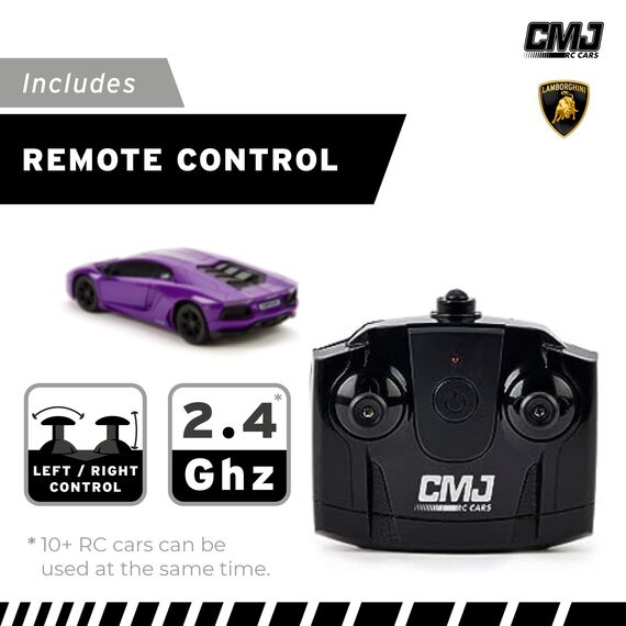 CMJ RC CARS Lamborghini LP700-4 ferngesteuertes ferngesteuertes Auto, offizielles Lizenzprodukt, Maßstab 1:24, Arbeitsscheinwerfer, 2,4 GHz, tolles Kinderspielzeug, Auto (lila)