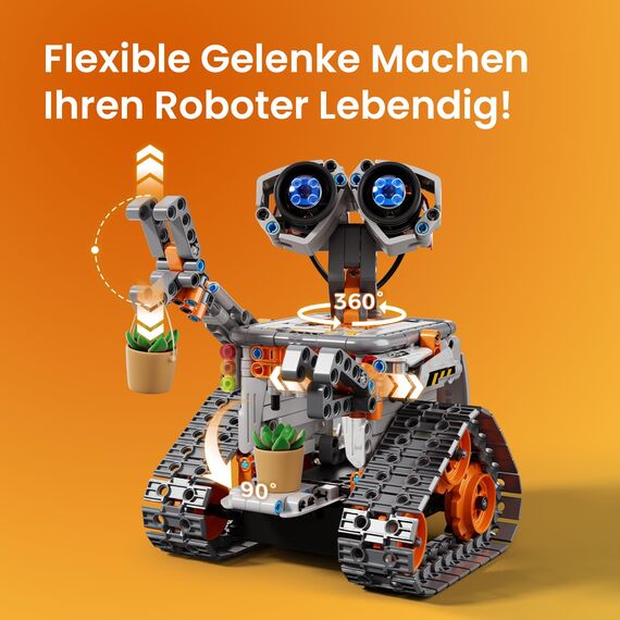 Sillbird Roboter Baukasten für Kinder ab 8 Jahren, 5-in-1 programmierbares Robotik Set mit App & Fernbedienung, Mint Technik Spielzeug mit 488 Teilen, Geschenk für Jungen
