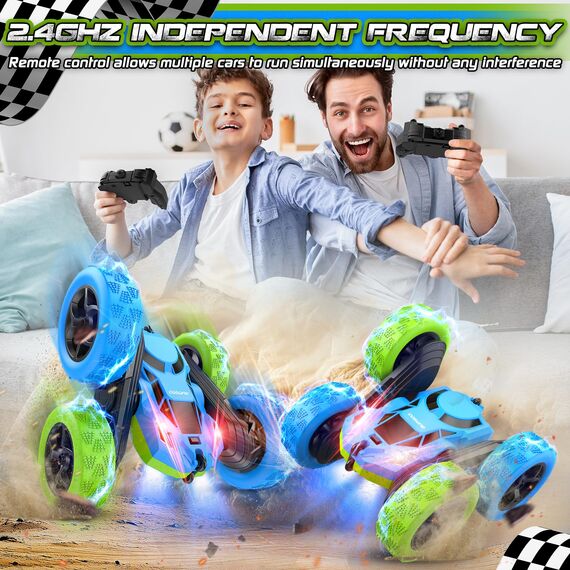 cosone Ferngesteuertes Auto ab 6-12 Jahre 360° Flip RC Car mit LED Licht & USB-C Modular Batteries 4WD Off Road Drift Spielzeugauto für Kinder Geburtstags Geschenke