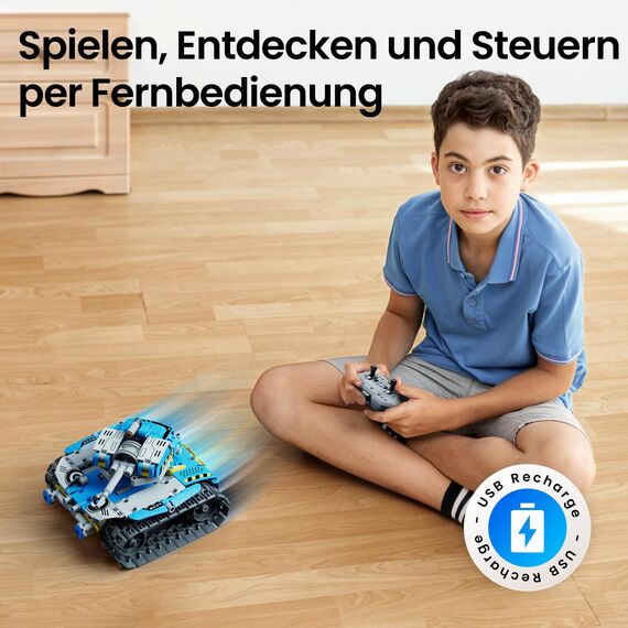 Sillbird Technik Roboter Bauspielzeug für Jungen 8-12 Jahre, 5-in-1 Programmierbares Robot mit App-Fernsteuerung, Geschenk für Weihnachten und Geburtstag, 488 Teile