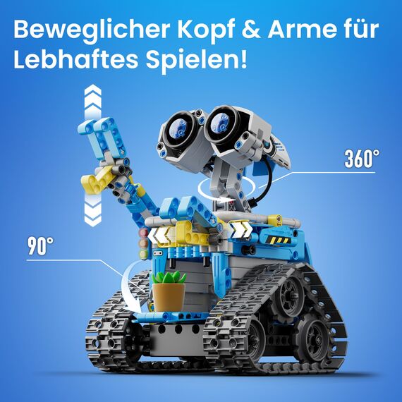 Sillbird Technik Roboter Bauspielzeug für Jungen 8-12 Jahre, 5-in-1 Programmierbares Robot mit App-Fernsteuerung, Geschenk für Weihnachten und Geburtstag, 488 Teile