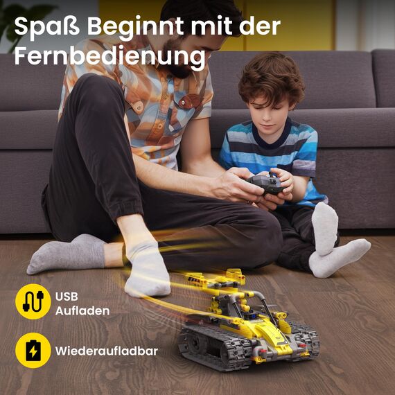 Sillbird Roboter Baukasten für Jungen 8-12 Jahre, 5-in-1 programmierbares Robotik Set mit App & Fernbedienung, Mint Technik Spielzeug, Geschenk für Weihnachten und Geburtstag, 488 Teile