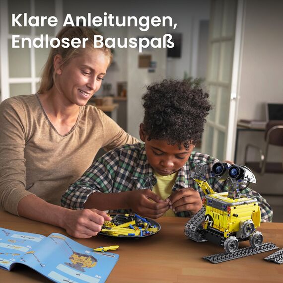Sillbird Roboter Baukasten für Jungen 8-12 Jahre, 5-in-1 programmierbares Robotik Set mit App & Fernbedienung, Mint Technik Spielzeug, Geschenk für Weihnachten und Geburtstag, 488 Teile