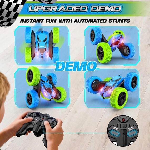 cosone Ferngesteuertes Auto ab 6-12 Jahre 360° Flip RC Car mit LED Licht & USB-C Modular Batteries 4WD Off Road Drift Spielzeugauto für Kinder Geburtstags Geschenke
