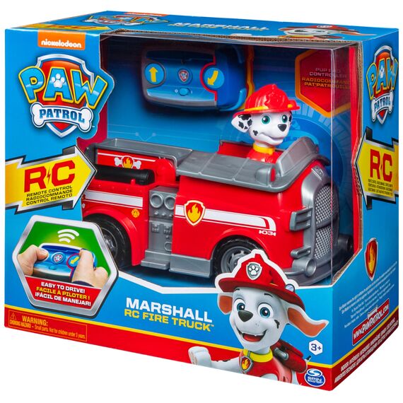 PAW PATROL Marshalls ferngesteuertes Feuerwehrauto mit Fernbedienung, Spielzeug für Kinder ab 3 Jahren, Batteriebetrieben