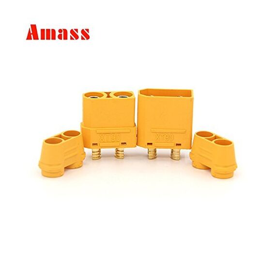 FLY RC 10 Stück (5 Paar) Premium XT90H Amass Goldstecker Stecker Buchse Anschlüsse Goldkontaktstecker die besten XT90 Stecker mit Isolierhülle