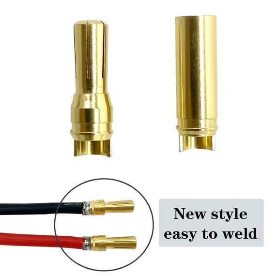 10 Paar EC5 Bananenstecker Weiblich Maennlich Rundstecker, EC5 5mm Anschlussstecker + Buchse Set Goldstecker Für RC ESC Akku LIPO Motor