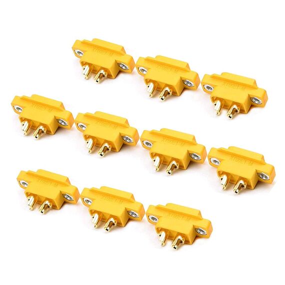 FLY RC 10 Stück Original XT60 XT60E XT60E-M Einbaustecker mit Innensechskantschrauben Montage Copter Drohne Lipo Akku