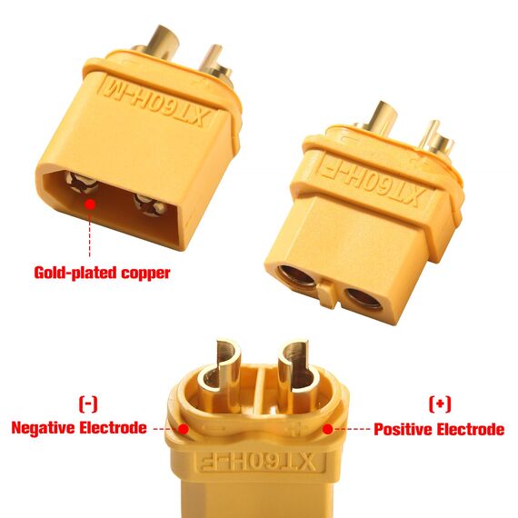YIXISI 10 Paar XT60 XT60H Batterie Anschlüsse, XT60H Männlich Weiblich Stecker Buchse, XT60H Mantelgehäuse Stecker, für RC Lipo Akku