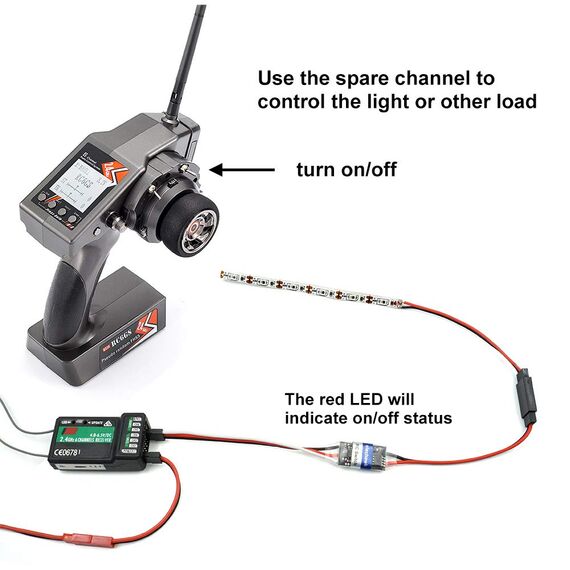 RC Ferngesteuertes AUX Ein/Aus elektronisches Schalter für Auto LKW Boot LED Licht Drohne (4A)