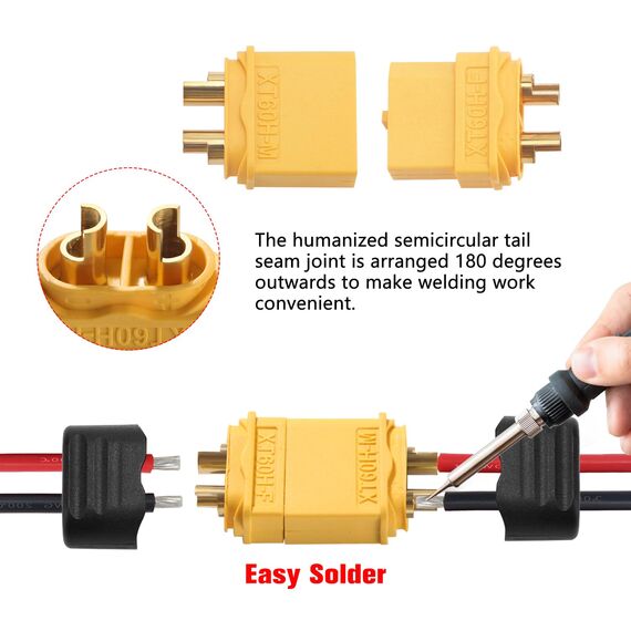 YIXISI 10 Paar XT60 XT60H Batterie Anschlüsse, XT60H Männlich Weiblich Stecker Buchse, XT60H Mantelgehäuse Stecker, für RC Lipo Akku