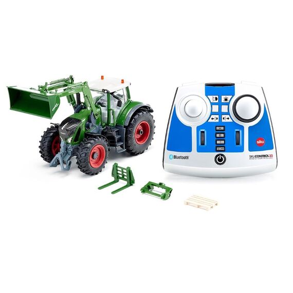 siku 6796, Fendt 933 Vario Traktor mit Frontlader, Grün, Metall/Kunststoff, 1:32, Ferngesteuert, Inkl. Bluetooth-Fernsteuerung und Zubehör, Steuerung via App möglich