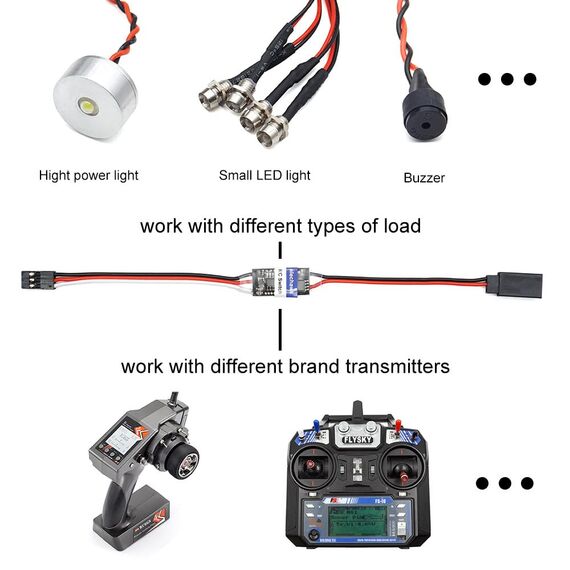 RC Ferngesteuertes AUX Ein/Aus elektronisches Schalter für Auto LKW Boot LED Licht Drohne (4A)