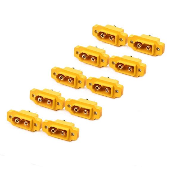 FLY RC 10 Stück Original XT60 XT60E XT60E-M Einbaustecker mit Innensechskantschrauben Montage Copter Drohne Lipo Akku