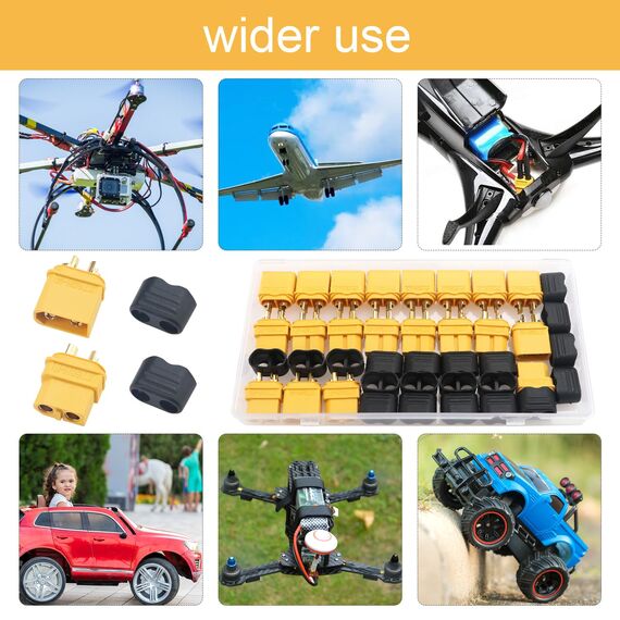 YIXISI 10 Paar XT60 XT60H Batterie Anschlüsse, XT60H Männlich Weiblich Stecker Buchse, XT60H Mantelgehäuse Stecker, für RC Lipo Akku