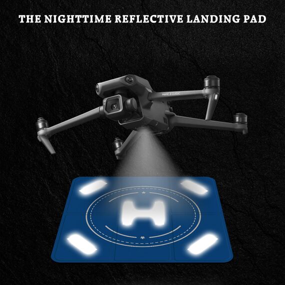 FPVtosky Drohnen-Landeplatz, Nacht Reflektierende, Universal, Groß, 51 cm,Schnellfaltbar,Doppelseitig,Wasserdicht, für DJI Lito X1/Mini 5 Pro/3/4 Pro/Neo 2/Mavic 4/Air 3S/FPV/Avata Inspire Drohnen usw