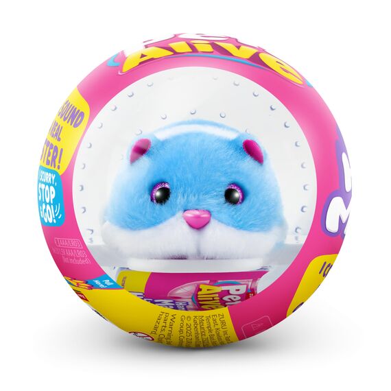 Pets Alive Hamster Mania von ZURU, Blue Hamster, Pet Nurture, Kuscheltier, Real Alive, 20+ Sounds Interaktiv, Elektronisches Haustier, (Blau)