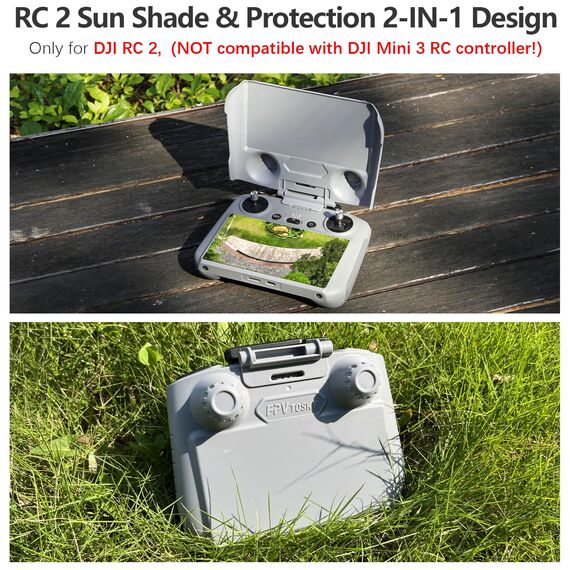 FPVtosky Lito X1/Mini 5/4 Pro RC 2 Sonnenblende I Joystick Schutz I Bildschirmschutz RC-2 Fernbedienung Sonnenschutz für DJI Mini5/ 4 Pro/Air 3/Flip/Avata 360 Zubehör (nur Sonnenblende)