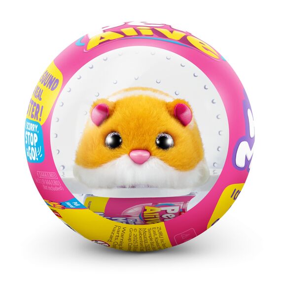 Pets Alive Hamster Mania von ZURU, Orange Hamster, Pet Nurture, Kuscheltier, Real Alive, 20+ Sounds Interaktiv, Elektronisches Haustier, (Orange)
