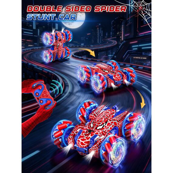 Kssvzz Spider Handsteuerung Ferngesteuertes Auto,2.4GHz RC Auto mit Ganzkörperbeleuchtung & 360° Rotation,4WD Monstertruck Spielzeug Kinder Weihnachten Geburtstag Geschenke ab 3-12 Jahre