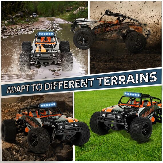 JOYTREKY Ferngesteuertes Auto - RC Auto 1:18 Monster Truck 40KM/H 4WD Geschenk fürTeenager Erwachsene 2.4GHz Wasserdichtes Geländefahrzeug