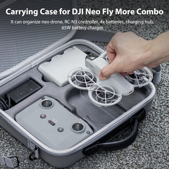 STARTRC Neo Tasche,Tragbar PU Case für DJI Neo Fly More Combo Zubehör,Tragetasche für DJI Neo 1 Drohne Compatible with RC-N3/N2 Controller,Akku,Zweiwege-Ladestation(Nicht kompatibel mit NEO2)