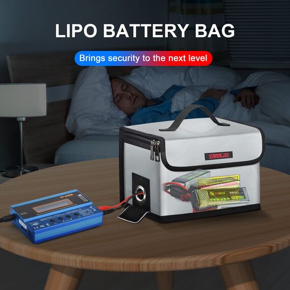 STARTRC Lipo Safe Bag Feuerfeste, explosionsgeschützte Tasche Großraum-Lipo Akku Aufbewahrungsbox Schutzschalter Schutztasche zum Aufbewahren und Laden