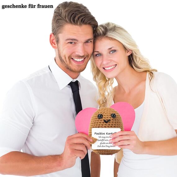 XBOCMY Pocket Hug Positive Kartoffel, Kreative Strickwolle Kartoffel Puppe, Mutmacher Geschenk, Gute Besserung, glücksbringer, Einschulung Geschenk, Alles Wird gut