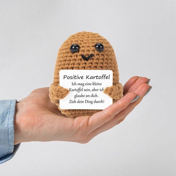 XBOCMY Pocket Hug Positive Kartoffel, Kreative Strickwolle Kartoffel Puppe, Mutmacher Geschenk, Gute Besserung, glücksbringer, Einschulung Geschenk, Alles Wird gut