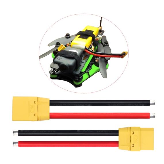 YIXISI 2 Paar XT90 Stecker Männlich Weiblich Stecker, XT90 Plug Male Female Connector mit Mantel Gehäuse Stecker, mit 100mm 10AWG Silikondraht, für RC Lipo Batterie FPV Drohne