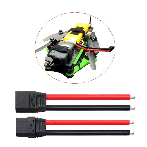 YIXISI 2 Paar XT90 Stecker Männlich Weiblich Stecker, XT90 Plug Male Female Connector mit Mantel Gehäuse Stecker, mit 100mm 10AWG Silikondraht, für RC Lipo Batterie FPV Drohne, Schwarz