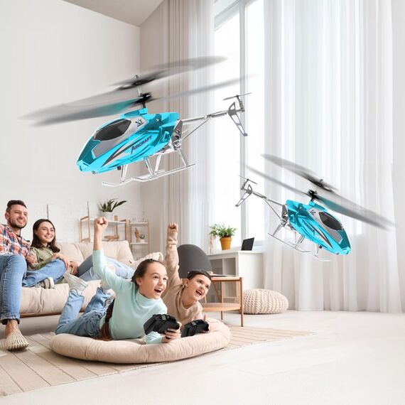 VATOS RC-Hubschrauber für Jungen, 2.4G Ferngesteuerter Hubschrauber mit LED-Licht für Kinder ab 12 Jahren, Feste Höhe, Start mit Einer Taste, RC-Flugzeuge Jungen und Erwachsene