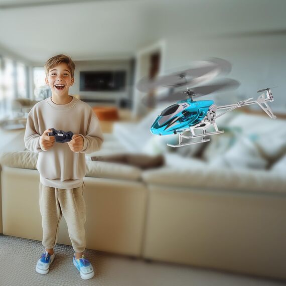 VATOS RC-Hubschrauber für Jungen, 2.4G Ferngesteuerter Hubschrauber mit LED-Licht für Kinder ab 12 Jahren, Feste Höhe, Start mit Einer Taste, RC-Flugzeuge Jungen und Erwachsene