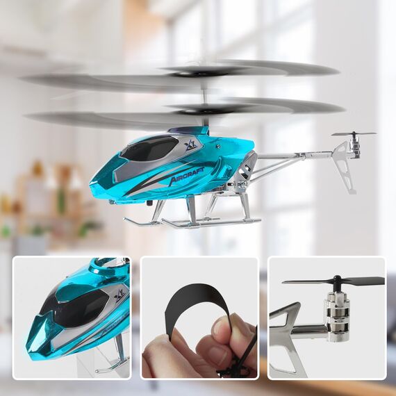 VATOS RC-Hubschrauber für Jungen, 2.4G Ferngesteuerter Hubschrauber mit LED-Licht für Kinder ab 12 Jahren, Feste Höhe, Start mit Einer Taste, RC-Flugzeuge Jungen und Erwachsene