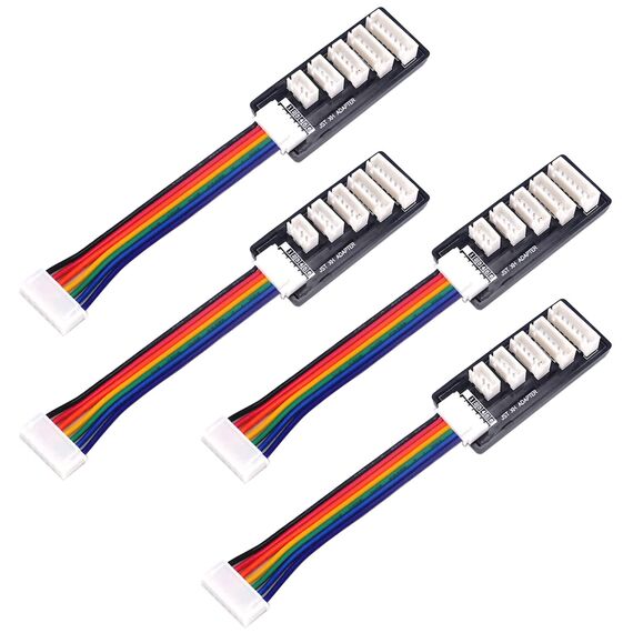 GTIWUNG 4Pcs 2S-6S Balance Ladegerät Expansion JST-XH Adapter Board für RC Lipo Akku Aufladen, Balance Akku-Ladeerweiterungsplatine, Balance Charger Erweiterung, Balance Ladeadapter mit Kabel