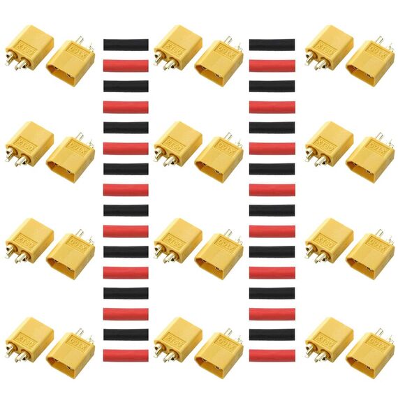 YIXISI 24 Stück (12 Paar) XT60 Connector, XT60 Männlich Weiblich Stecker, für RC Lipo Akku