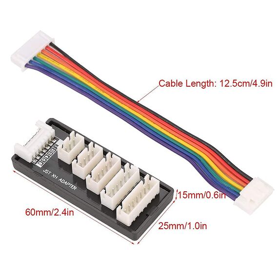 GTIWUNG 4Pcs 2S-6S Balance Ladegerät Expansion JST-XH Adapter Board für RC Lipo Akku Aufladen, Balance Akku-Ladeerweiterungsplatine, Balance Charger Erweiterung, Balance Ladeadapter mit Kabel