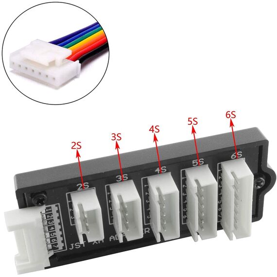 GTIWUNG 4Pcs 2S-6S Balance Ladegerät Expansion JST-XH Adapter Board für RC Lipo Akku Aufladen, Balance Akku-Ladeerweiterungsplatine, Balance Charger Erweiterung, Balance Ladeadapter mit Kabel