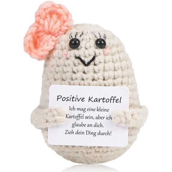 XBOCMY Pocket Hug Positive Kartoffel, Kreative Strickwolle Kartoffel Puppe, Mutmacher Geschenk, Geschenke für Frauen, Einschulung Geschenk