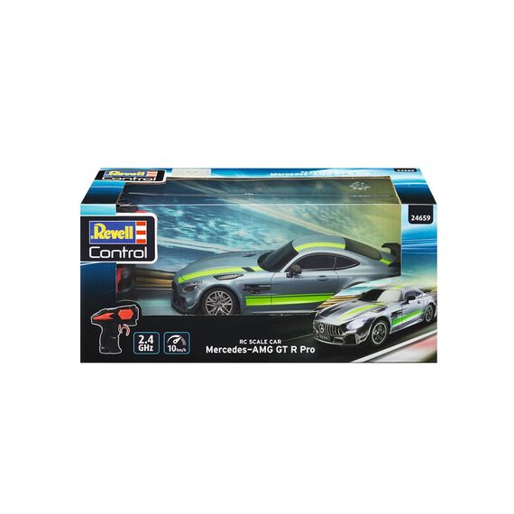 Revell Control Mercedes-AMG GT R PRO I Maßstab 1:24 I Hochdetailliertes Design I LED-Frontbeleuchtung I 2,4 GHz Fernsteuerung I Geschwindigkeit bis zu 10 km/h I Ideal für Motorsport-Enthusiasten