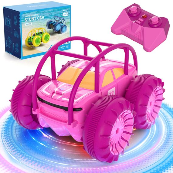 MaxTronic Amphibien Ferngesteuertes Auto, Wiederaufladbares Direktladen RC Auto 360° Salto wasserdichtes RC Stunt Auto 2.4GHz 15KM/H 4WD Allrad Geländewagen Spielzeug Jungen und Mädchen