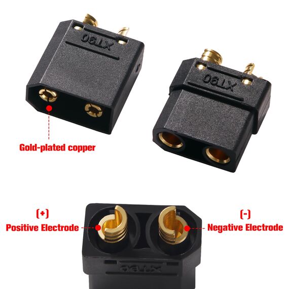YIXISI 5 Paar XT90 Batterie Anschlüsse, XT90 Männlich Weiblich Stecker Buchse, XT90 Mantelgehäuse Stecker, für RC Lipo Akku, Schwarz